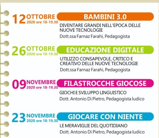 Montevarchi, serie di incontri per genitori di bambini in fascia età 0/6 anni