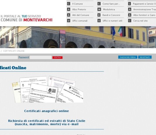 Montevarchi: nuovi servizi online per richiedere certificati di stato civile e ottenere il rilascio dei certificati anagrafici