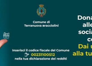 5 x mille al Comune, donati oltre tre mila euro al Comune di Terranuova