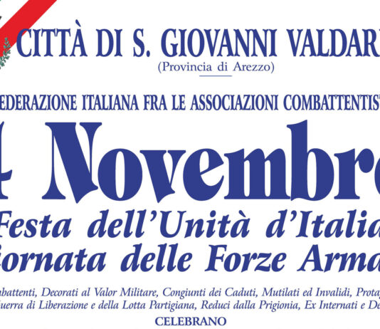 Celebrazioni del 4 novembre, gli appuntamenti a San Giovanni Valdarno