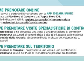Dal 13 marzo si ampliano gli orari dei Cup territoriali di Montevarchi e San Giovanni Valdarno