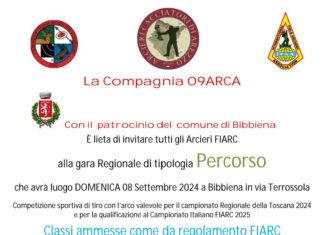 Gara di tiro con l’arco valevole per le qualificazioni al campionato toscano e italiano