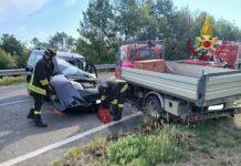 Scontro tra auto e autocarro a metano sulla SR69 a Pergine Valdarno