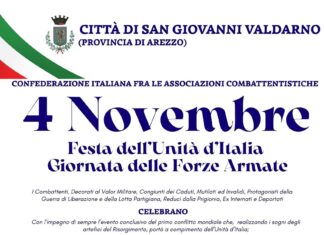 San Giovanni Valdarno: festa dell’Unità nazionale e delle forze amate