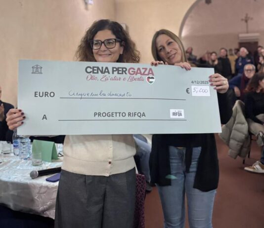 Cena per Gaza: 5.200 euro raccolti a San Giovanni Valdarno