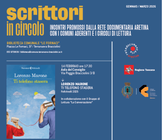 Lo scrittore Lorenzo Marone a Terranuova Bracciolini il 14 febbraio