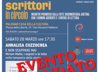 San Giovanni Valdarno: rinviato l’incontro con Annalisa Cuzzocrea