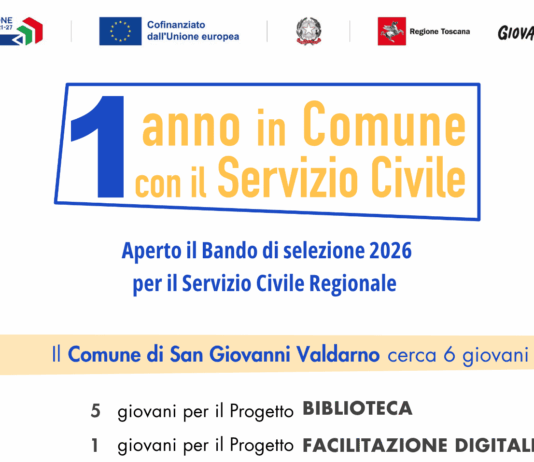 San Giovanni Valdarno cerca 6 giovani per il servizio civile regionale
