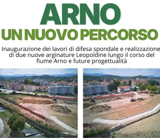 A San Giovanni Valdarno realizzato il nuovo tratto di difesa spondale dell’Arno