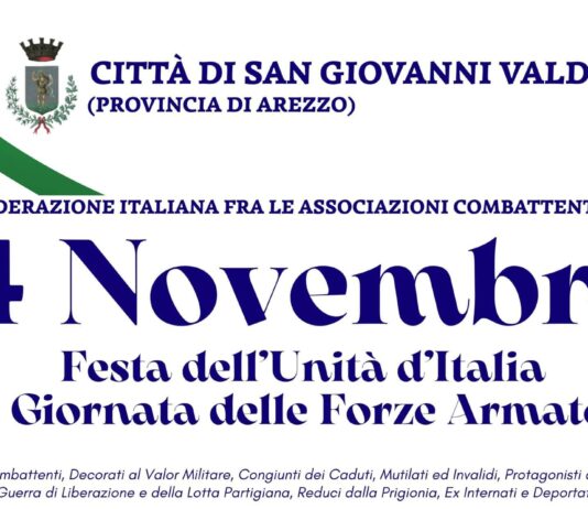 A San Giovanni Valdarno si celebra la Festa dell’Unità nazionale e delle Forze Armate